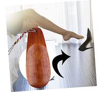 Yardenfun 2 Pcs Mini Wooden Shoehorn Flexible Small Shoe Lifter for Seniors Portable Footwear Helper for Home Travel Brown