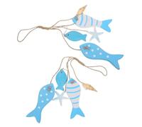 Yardenfun 2 Sets Rustic Wooden Fish Wall Art Lightweight Nautical Fish Hanging Ornaments for Coastal Home Bedroom Decor Theme Rustic Beach Figurine Decoration for Living Entryway