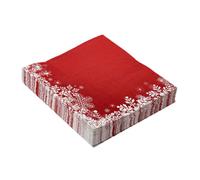 Yardenfun 20 Sheets Christmas Napkins Decorations Flake Winter Bulk Holiday Serve Delicate Napkin Decor Serving Let Guest Theme Decorative Merry Party Decoration Shape Paper Red