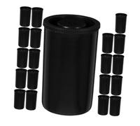 Yardenfun 20pcs Black Plastic Film Canisters with Lids Light Reel Storage Containers Durable Reusable Film Canister Holders for Secure and Preservation