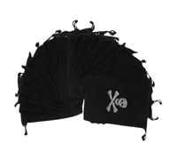 Yardenfun 20pcs Pirate Drawstring Bags Halloween Candy Gift Bags with Skull Pattern Reusable Trick Treat Party Favor Pouches for Halloween Decorations