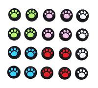 Yardenfun 20pcs Silicone Joystick Caps Cat Paw Design Non Slip Thumb Stick Covers for Pro Controller with Smooth Durable Silicone Surface in White Pink Red Green Blue