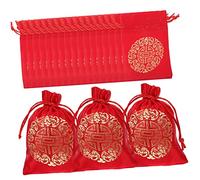 Yardenfun 20pcs Silk Drawstring Gift Bags Lightweight Pouches for Candy Snacks Jewelry Presents Chinese Year Party Favor Packing