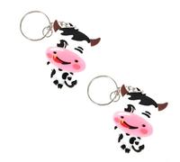 Yardenfun 20pcs Soft Cow Key Holders Decompression Key Ring Holder Cartoon Animal Keychain for Play and Gift