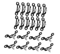 Yardenfun 20pcs Stainless Steel U Shaped Pipe Strap Clips Heavy Duty Tube Clamps for Furniture Connection Double Pipe Fixing Brackets in Black