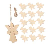 Yardenfun 20pcs Wooden Angel Shape Ornaments Unfinished Smooth Surface Paintable Wood Embellishments for Christmas Wedding Birthday Party DIY Decoration
