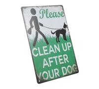 Yardenfun 20x30cm Metal Dog Poop Sign for Lawn Outdoor Use Waterproof Fade Resistant Clean Up After Your Dog Yard Warning Sign for Garden and Community
