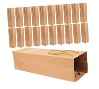 Yardenfun 24pcs Kraft Paper Wine Bottle Bags with Sturdy Handles Heavy Duty Reusable Brown Wine Tote for Weddings Parties Birthdays Housewarming