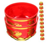 Yardenfun 24pcs Lotus Base Offering Cups for Buddha Worship Reusable Buddhist Sacrifice Bowls with Dragon Lightweight Storage for Temple and Home Decoration