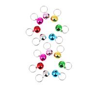 Yardenfun 24Pcs Multi Color Metal Pet Bells with Hanging Sturdy DIY Craft Accessories for Dog and Cat Collars Wedding and Festival Decoration Charms