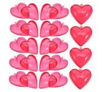 Yardenfun 25pcs Red Heart Shaped Plastic Candy Boxes Fillable Hanging Valentine Ornaments Easy-clean DIY Heart Baubles for Valentine Party Birthday Wedding Supplies