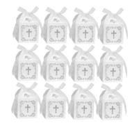 Yardenfun 25Pcs White Paper Candy Boxes with Hollow Cross Design Small Treat Boxes for Wedding Favors and Party Cookie Packaging Gift for Festivals and Celebrations