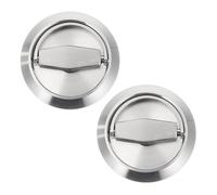 Yardenfun 2Pcs 304 Stainless Steel Recessed Pull Ring Door Handles Invisible Flush Cabinet Pulls for Sliding Wardrobe Doors, Bathroom and Toilet Locks, Brushed Finish