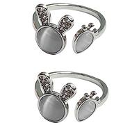 Yardenfun 2Pcs Adjustable Minimalist Carrot Bunny Finger Rings for Women Cute Open Design Jewelry Lightweight Durable Ring Decoration for Parties Birthdays and Daily Wear