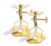 Yardenfun 2pcs Adjustable Oil Lamp Wick Holder Alloy Windproof Kerosene Wick Stand for Temple Prayers and Home Décor Small Size with Random Base Shape