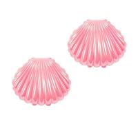 Yardenfun 2pcs Artificial Shell Photography Background Props for Jewelry Flat Lay Smooth Texture Decorative Desktop Photo Shoot Accessories in Pink
