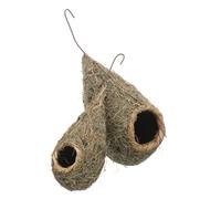Yardenfun 2pcs Bird Nest, Grass Bird Hut, Outdoor Hanging Birdhouse, Canary Nest Chickadee House, Roosting Pocket for Parakeet Parrot Cockatiel Finch