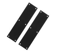 Yardenfun 2pcs Black Stainless Steel Door Kick Plate Rounded Edge Treatment Exterior Front Door Protection Sturdy Kickplate Protector Office and Home