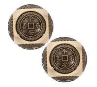 Yardenfun 2Pcs Brass Baoding Balls with Six-Sided Carvings for Hand Exercise Stress Relief and Muscle Relaxation Portable Sports Massage Balls for Finger Flexibility and Mind Calming at Home