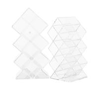 Yardenfun 2Pcs Clear Acrylic Lipstick Organizer Box with Compartments Desktop Cosmetic Storage Holder for Lip Gloss and Lipstick Lightweight and Dust Resistant Makeup Display Rack for Vanity