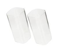 Yardenfun 2pcs Clear Square Glasses Heat Resistant Borosilicate Glass Milk and Juice Drinking Cups Smooth Surface Transparent Beverage Tumblers for Home Office Party Use