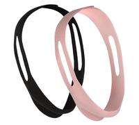 Yardenfun 2Pcs Comfortable Chin Strap for Snoring Prevention Elastic Design for Jaw Support Breathable Mesh Strap for Sleep Black and Pink