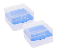 Yardenfun 2pcs Cryogenic Sample Storage Box with Compartment PP Plastic Vial Rack for Laboratory Freezer Organizing Liquid Tubes