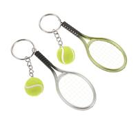 Yardenfun 2pcs Cute Tennis Keychain Keyrings for Boys Sports Keychains Tennis Racket Key Pendants
