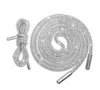 Yardenfun 2pcs Diamond Shoelaces Glittery Elastic Laces Adult Gold Lace Replacement Decorative Elegant Sneaker Hoodie Tie Boy Shiny Blue Drawstring Jewel Fancy Stretchy White To Drill
