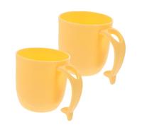 Yardenfun 2pcs Dolphin Tail Handle Toothbrush Cups for Unbreakable Lightweight Bathroom Toothbrushing Mugs Portable Dual Use Beakers for Travel Hair Washing and Family Use