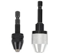 Yardenfun 2pcs Drill Chuck Hex Shaft Adapter Fast Change Converter for Electric Tools Chuck Replacement for Car Garage Home Use