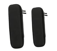 Yardenfun 2Pcs Electric Toothbrush Storage Pouches Semi Travel Cases for Electric Toothbrushes Durable PU Material Black Large Small for Travel Use