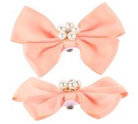 Yardenfun 2Pcs Elegant Ribbon Bow Shoe Clips Unique Pearl Buckle Embellishments for Wedding Bridal Shoe Decorations Stunning Shoe Accessories for Special Occasions