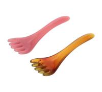 Yardenfun 2pcs Fiveclaw Guasha Scalp Massage Tool Dual-Color Amber Purple Portable Head Massager for Acupoint Stimulation Relaxation and Sleep Improvement Compact Manual Scraping Comb for