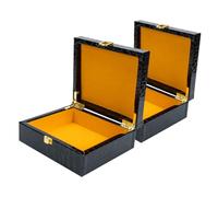 Yardenfun 2Pcs Flipping Cover Cigar Case Portable Handheld Storage Box with Buckle Faux Crocodile Texture Humidor for Freshness Protection Compact Container for Travel and
