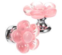 Yardenfun 2pcs Flower Shaped Toilet Flush Button Bathroom Assistant Tool Easy to Install Material for Effortless Toilet Button Helper for Home Use