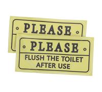 Yardenfun 2PCS Flush Toilet Sign Sticker Home and Office Restroom Reminder Decal Easy to Remove Toilet Etiquette Warning for Public Bathrooms Vinyl Bathroom Notice