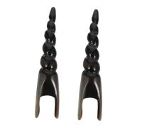 Yardenfun 2pcs Handheld Ox Horn Acupoint Massage Sticks Natural Massage Tool for Home Salon Use Reduces Puffiness Fine Lines Promotes Circulation Comfortable Durable Design