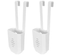 Yardenfun 2pcs Hanging Toilet Tank Cleaning Tablet Holder with Detachable White Plastic Bracket 7.8"x2.8"x1.7" for Bathroom Maintenance and Flapper Valve Protection