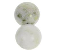 Yardenfun 2pcs Jade Hand Exercise Massage Balls 5cm Natural Marble Baoding Stress Relief Balls for Hand Therapy Strength Training with Storage Box Suitable for Meditation and Deep Tissue