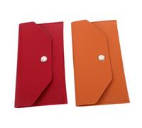 Yardenfun 2pcs Leather Card Holder Wallet Cash Envelopes Pu Budget Binder Money Pouch for Women Men Wedding Birthday