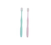 Yardenfun 2PCS Micro-Nano Ultra Soft Manual Toothbrushes for Gum Care with Flexible Brush Head Portable Design for Sensitive Gums Non-Slip Handle Gift in Pink and Sky Blue