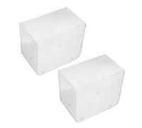 Yardenfun 2pcs Mini Open Top Small Fish Tank for Turtle and Betta Transparent Square Desktop Aquarium with Smooth Plastic Multi Function Compact Aquarium for Home Decor and Easy Cleaning