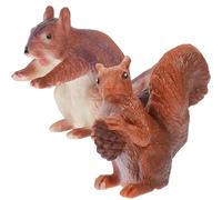 Yardenfun 2pcs Mini Squirrel Figurine Simulation Squirrel Craft in Abs Adorable Wildlife Model Toy for Bedroom or Photo Prop Kids Play Set