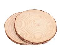 Yardenfun 2pcs Outdoor Garden Wooden Stepping Stones 18-20cm Diameter 2cm Thick Decorative Pathway Stones for Landscaping Walkways and Garden Paths