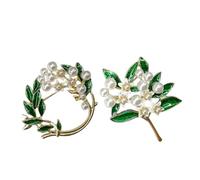 Yardenfun 2pcs Pearl Bouquet Corsage Brooch Elegant Smooth Polished Edges Clothing Pin for Weddings Banquets Parties Chic Floral Pearl Decoration for Sweater Dress Shirt