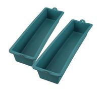 Yardenfun 2pcs Plastic Poultry Feeders Sturdy Chicken Feeding Troughs for Hens Ducks and Goats Rectangular Livestock Food Dispensers Suitable for Farm Breeding