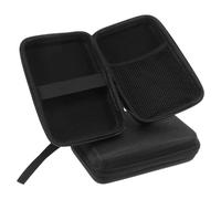 Yardenfun 2pcs Portable Blood Meter Storage Cases with Zipper, Black EVA Rectangle Protective Pouch for Electronics, Travel-Friendly Compact Hard Drive Organizer 15x10x4.5cm