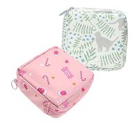 Yardenfun 2Pcs Portable Sanitary Pad Storage Bags Lightweight Reusable Cloth Period Pouches for Daily Use and Travel Durable Tampon Holders with Cute Leaf and Cat Designs