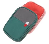 Yardenfun 2Pcs Portable Small Oxford Cloth Medicine Storage Bag Lightweight Zippered Pill Case for Camping Hiking Travel Household Sundries Organizer